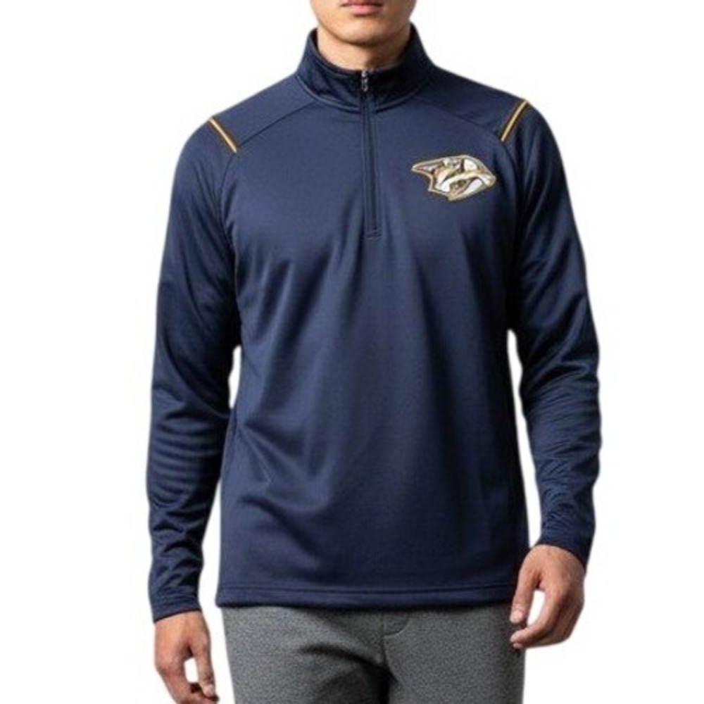 NHL Nashville Predators Pullover Mens Small Navy Blue Quarter Zip New H0M5G6LCOS